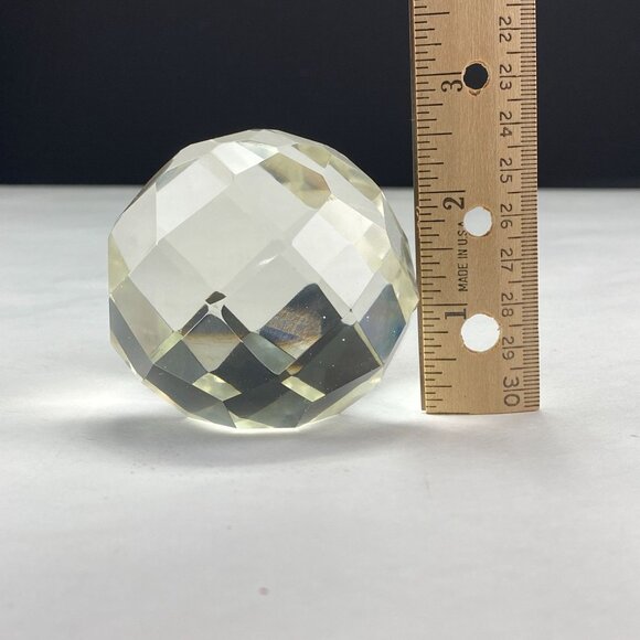 Vintage Art Glass Faceted Clear Glass Paperweight - Picture 9 of 9